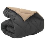 vidaXL Duvet d'hiver Anthracite et Taupe 220 x 135 cm Microfibre