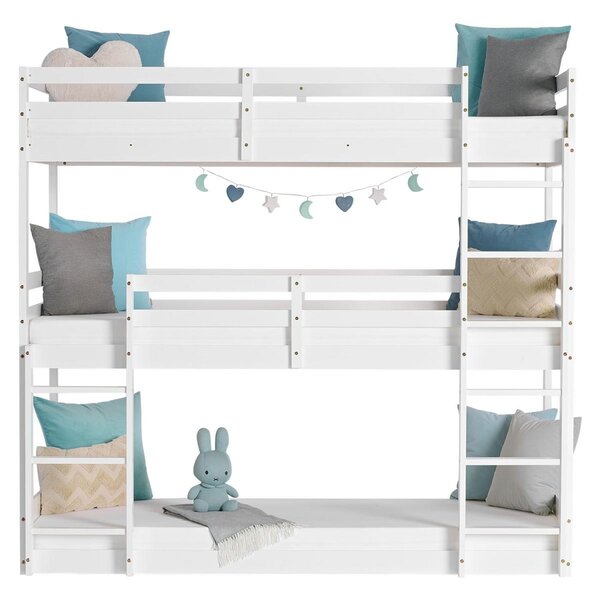 Lit superposé triple 90x200 avec matelas