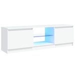 vidaXL Meuble TV avec lumières LED Blanc 120x30x36 cm