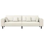 vidaXL Canapé en velours avec coussin Crème 208 cm Velours
