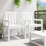 vidaXL Chaise de jardin. 2 Pièces Blanc 65 5 x 59 x 88 cm HDPE