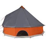 vidaXL Tente familiale tipi 8 personnes gris et orange imperméable