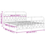 vidaXL Cadre de lit métal sans matelas et pied de lit blanc 180x200 cm
