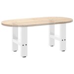 vidaXL Pieds de table basse Blanc 2 pièces 30 x (30-31) cm Acier
