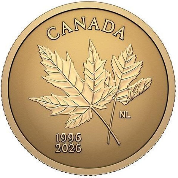 Pièce de monnaie en Or 1 Dollar g 0.5 Millésime 2026 CANADA ARBOREAL EMBLEM