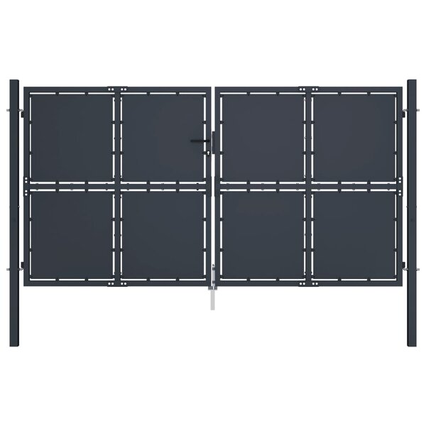 vidaXL Portail de jardin Acier 300 x 200 cm Anthracite