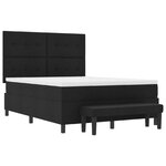 vidaXL Lit À Ressorts Avec Matelas Et Banc Noir 140x190 cm Tissu