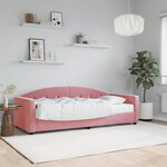 vidaXL Lit de jour avec matelas rose 80x200 cm velours