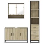 vidaXL Ensemble de meubles de salle de bain 3 Pièces chêne sonoma