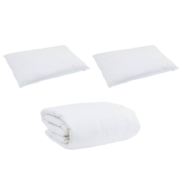 vidaXL Couette Autre avec oreiller 3 Pièces Blanc 240 x 220 cm Bas