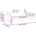 vidaXL Canapé avec coussin Vert foncé 250 x 77 x 76 cm tissu