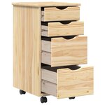 vidaXL Ensemble bureau et cabinet roulant MOSS 2 Pièces Marron