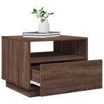 vidaXL Table basse avec lumières LED chêne marron 50x49x40 cm