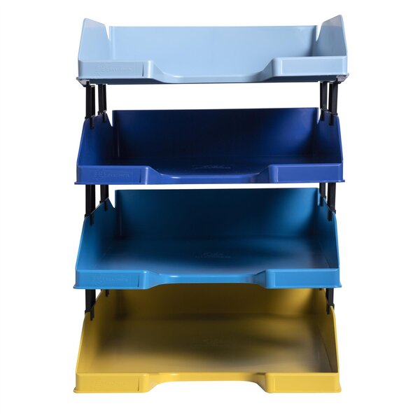 Set de 4 corbeilles-à-courrier Combo Midi Bee Blue - Couleurs assorties EXACOMPTA