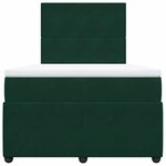 vidaXL Sommier à lattes de lit et matelas Vert foncé 120x200cm Velours