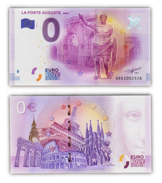 Billet de collection 0 euro souvenir 2017 la porte auguste - france - neuf