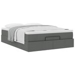 VidaXL Cadre de lit ottoman avec matelas gris foncé 140x200 cm tissu