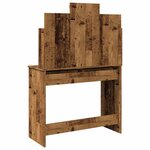 vidaXL Coiffeuse avec lumières LED vieux bois 96x40x142 cm