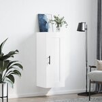 vidaXL Armoire murale blanc brillant 34 5x34x90 cm bois d'ingénierie