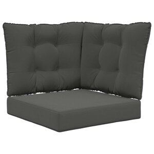 vidaXL Coussin de canapé d'extérieur 3 Pièces Anthracite Polyester