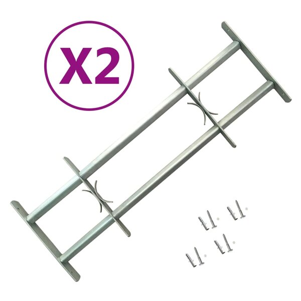 vidaXL Grilles réglables de sécurité de fenêtres 2 Pièces 1000-1500 mm
