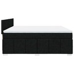 vidaXL Sommier à lattes de lit avec matelas Noir 200x200 cm Tissu