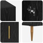 vidaXL Bureau avec porte Chêne noir 140 x 50 x 75 cm Bois d'ingénierie