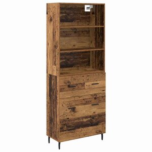 vidaXL Haut Armoire 2 Pièces Bois Ancien Bois Aggloméré et Verre