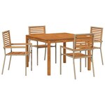 vidaXL Ensemble de salle à manger pour jardin 5 Pièces Beige