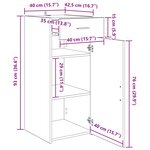 vidaXL Buffet Chêne noir 42 5 x 40 x 93 cm Bois d'ingénierie