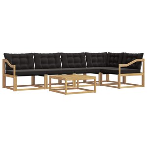 vidaXL Ensemble de canapés d'extérieur 6 Pièces Blanc et noir