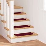 vidaXL Marches d'escalier 15 Pièces Bordeaux 60 x 25 cm Polypropylène