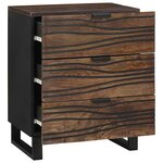 vidaXL Cabinet de chevet Noyer 50 x 33 x 60 cm bois de manguier massif