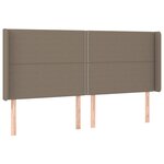vidaXL Sommier à lattes de lit matelas et LED Taupe 160x200 cm Tissu