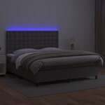 vidaXL Sommier à lattes de lit avec matelas et LED Gris 160x200 cm