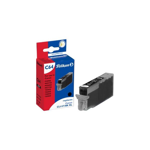 C64 cartouche jet d'encre compatible avec oem cli-571bl xl 0331c001 noir noir pelikan printing