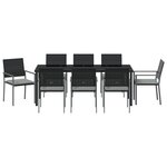 vidaXL Ensemble de salle à manger de jardin de 9 pièces avec coussins en poly rattan noir