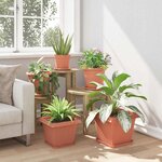 vidaXL Pot de Fleurs Carré 6 Pièces Rouge brique 28 5 x 28 5 x 22 cm