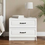 vidaXL Cabinet de chevet Blanc 62 x 34 5 x 44 5 cm Bois d'ingénierie