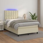 vidaXL Sommier à lattes de lit avec matelas et LED Crème 120x200 cm