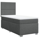 vidaXL Sommier à lattes de lit avec matelas Gris foncé 100x200cm Tissu
