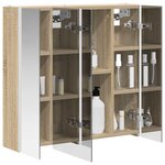 vidaXL Armoire Miroir de Salle de Bain Chêne Sonoma