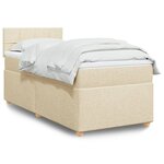 vidaXL Sommier à lattes de lit avec matelas Crème 90x200 cm Tissu