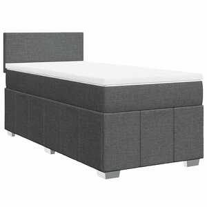 vidaXL Sommier à lattes de lit avec matelas Gris foncé 80x200 cm Tissu