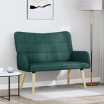 vidaXL Sofa 2 places Vert foncé 115 x 61 x 87 cm Tissu