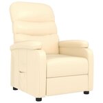 vidaXL Fauteuil inclinable Crème Similicuir