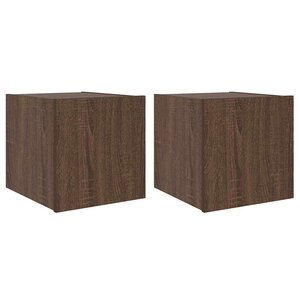 vidaXL Meubles TV muraux lumières LED 2 Pièces chêne marron 30 5x35x30 cm