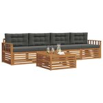 vidaXL Ensemble de canapés d'extérieur 5 pc Naturel et Anthracite