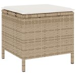 Ensemble de salle à manger de jardin 4 pièces avec coussins en poly rotin beige et acacia