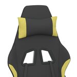 vidaXL Chaise de jeu de massage Noir et vert clair Tissu